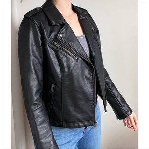 Levi's Black Vegan Leather Jacket Women's Small